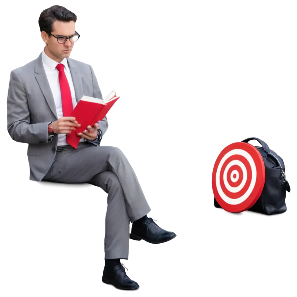 Sad-Salesman-Holding-Target-Book-PNG-Image-for-Professional-Use