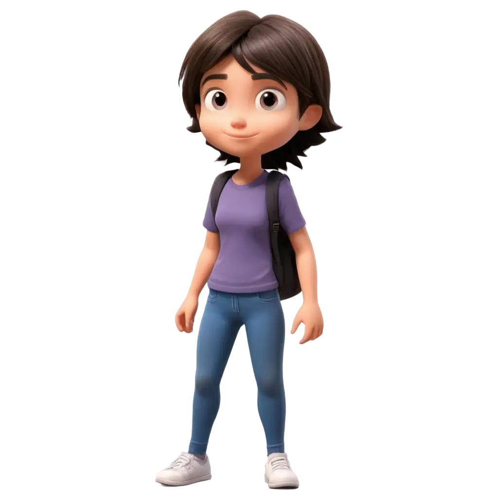 Cartoon-Tomboyish-Girl-with-Boycut-PNG-A-Fun-and-Stylish-Image-for-Creative-Projects