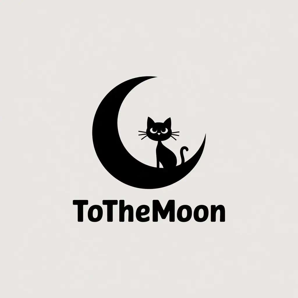 LOGO Design for ToTheMoon Moon and Cat Theme with Clear Background