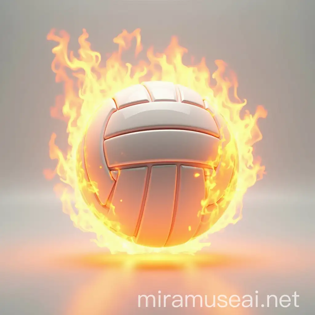 Burning Volleyball in Ultra Realistic Style