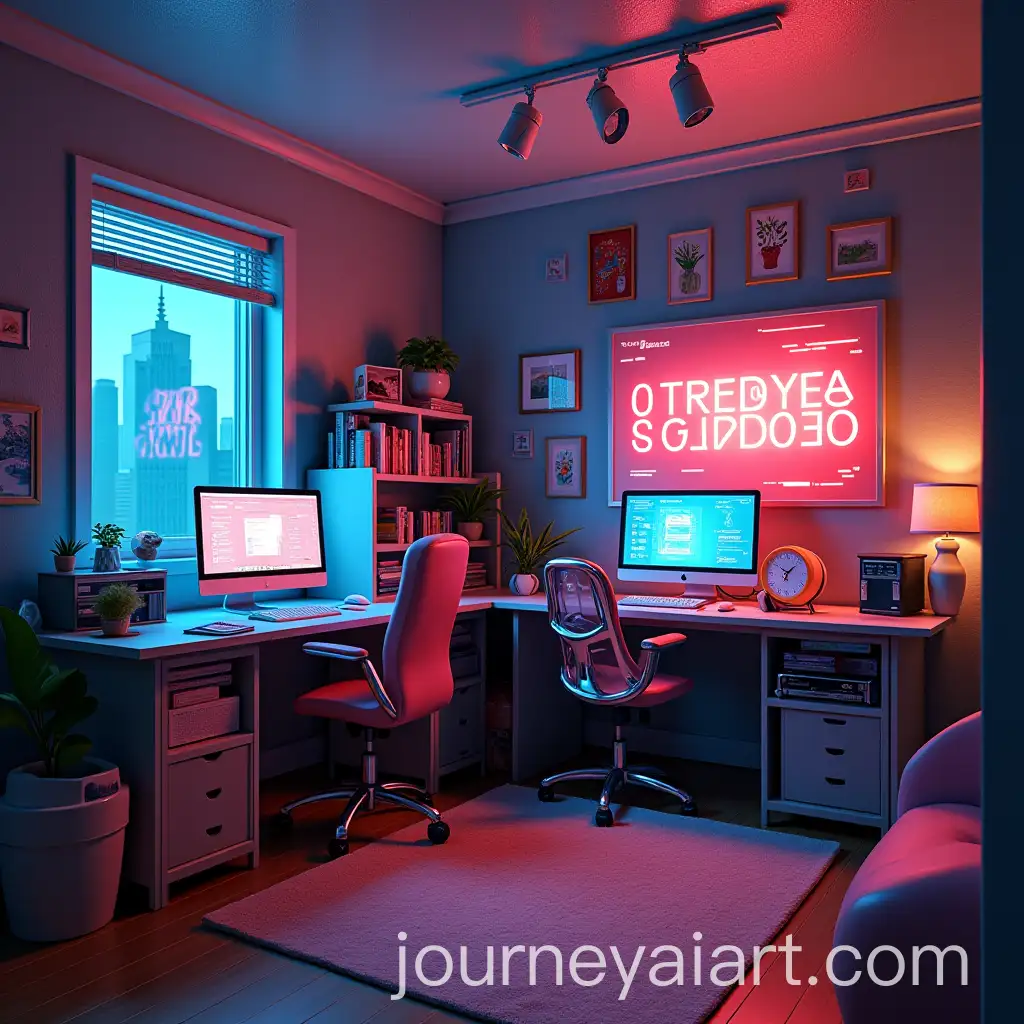 Cyberpunk-Childrens-Playroom-and-Office-Fusion