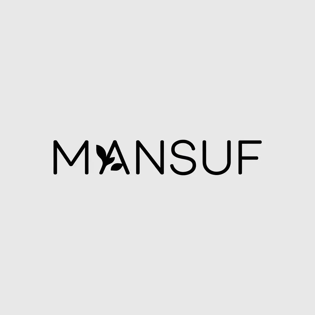 LOGO Design for MANSUF Minimalist LeafInspired M with Clean SansSerif Font