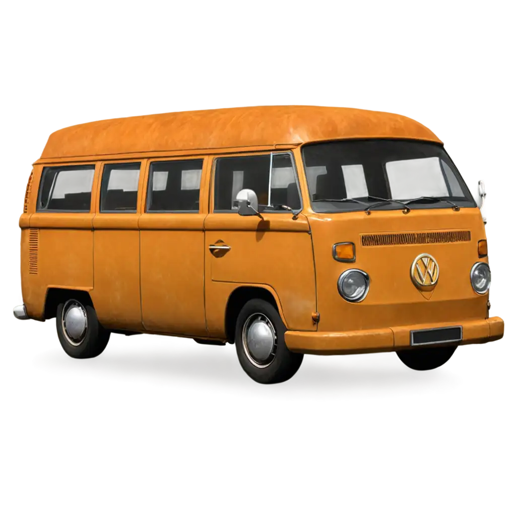 HyperRealistic-PNG-Image-of-an-Old-Orange-and-Yellow-Volkswagen-Kombi-Perfect-for-Creative-Projects