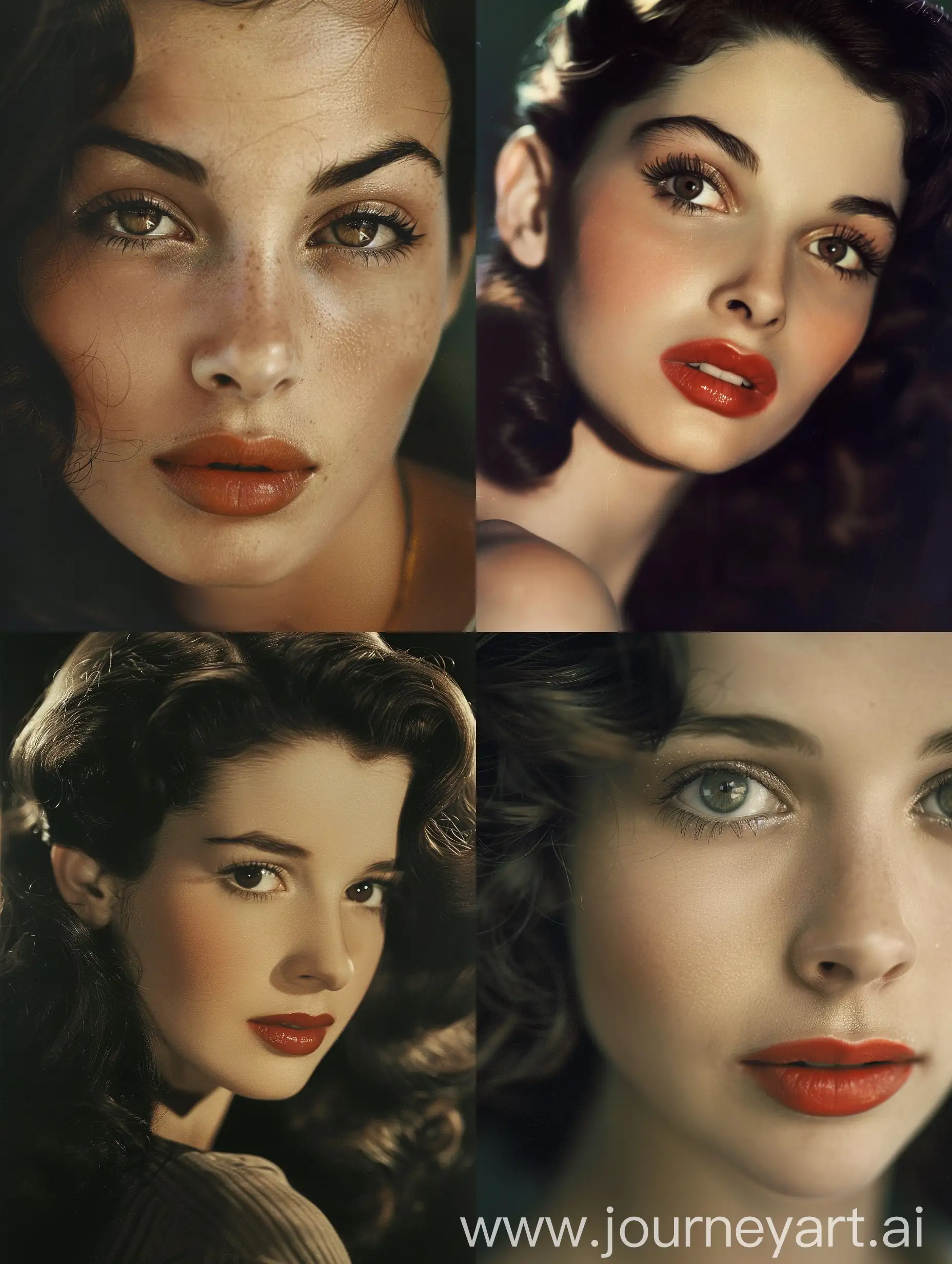 Stunning-Woman-with-Big-Brown-Eyes-and-Flawless-Face-1939-Color-Photography