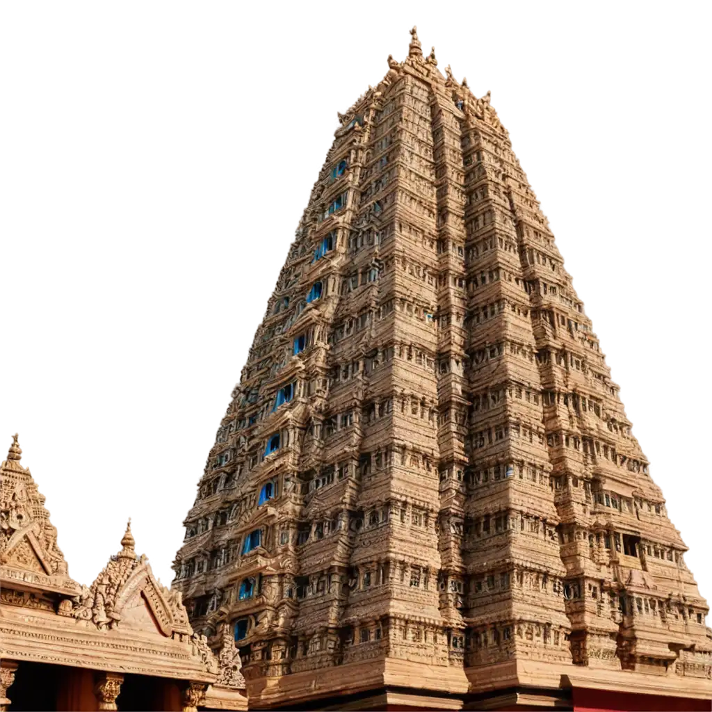 Madurai-Meenakshi-Amman-Temple-with-Blue-Sky-PNG-Image-for-HighQuality-Visuals