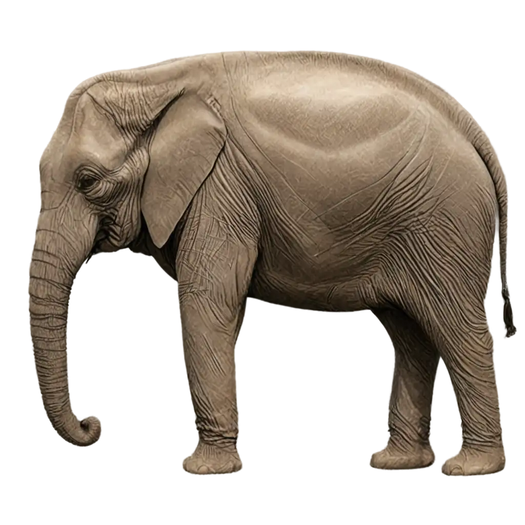 Generate an image of an elephant from the side lifting its trunk