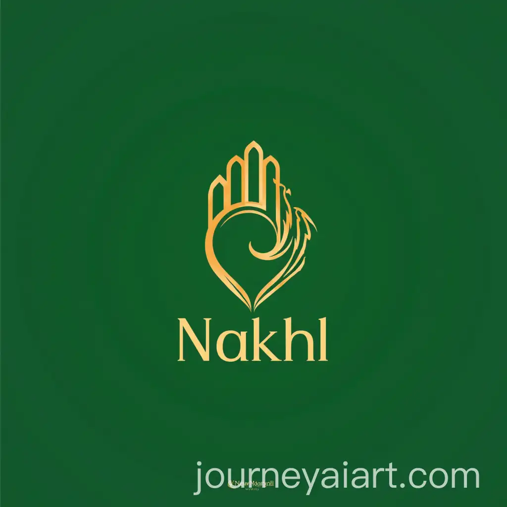 Islamic-Artwork-Inspired-by-Palms-in-Green-and-Gold