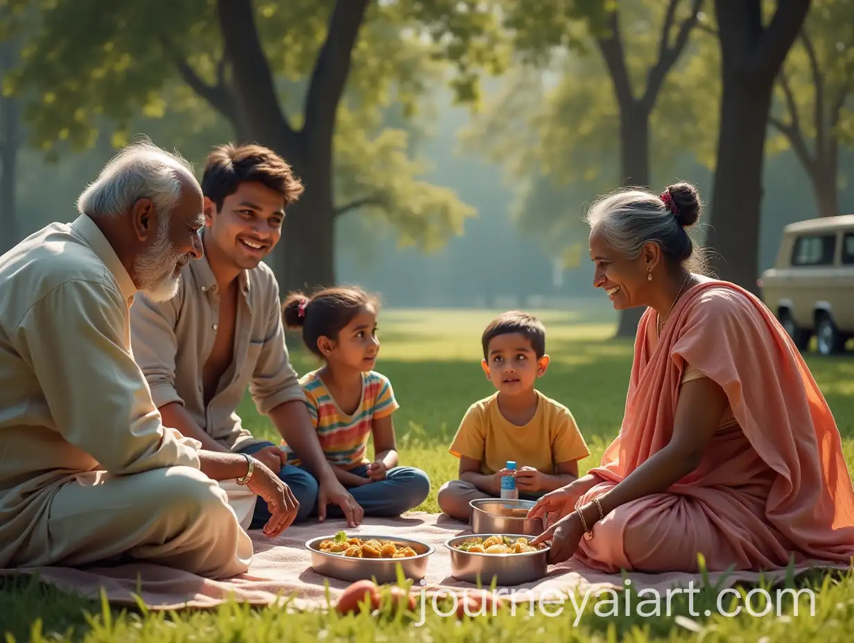 Indian-Family-Picnic-with-Generational-Bonding-and-Admiration