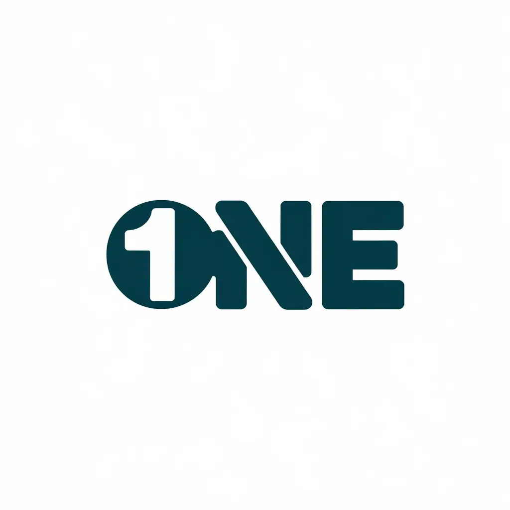 a vector logo design,with the text "one", main symbol:1,Moderate,clear background