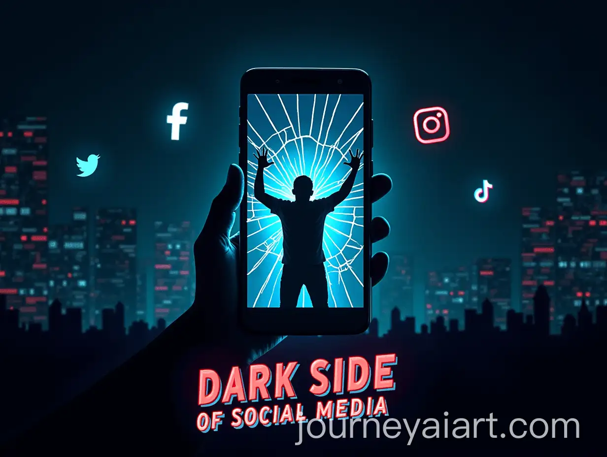 Person-Trapped-in-Phone-Screen-Symbolizing-Social-Media-Addiction