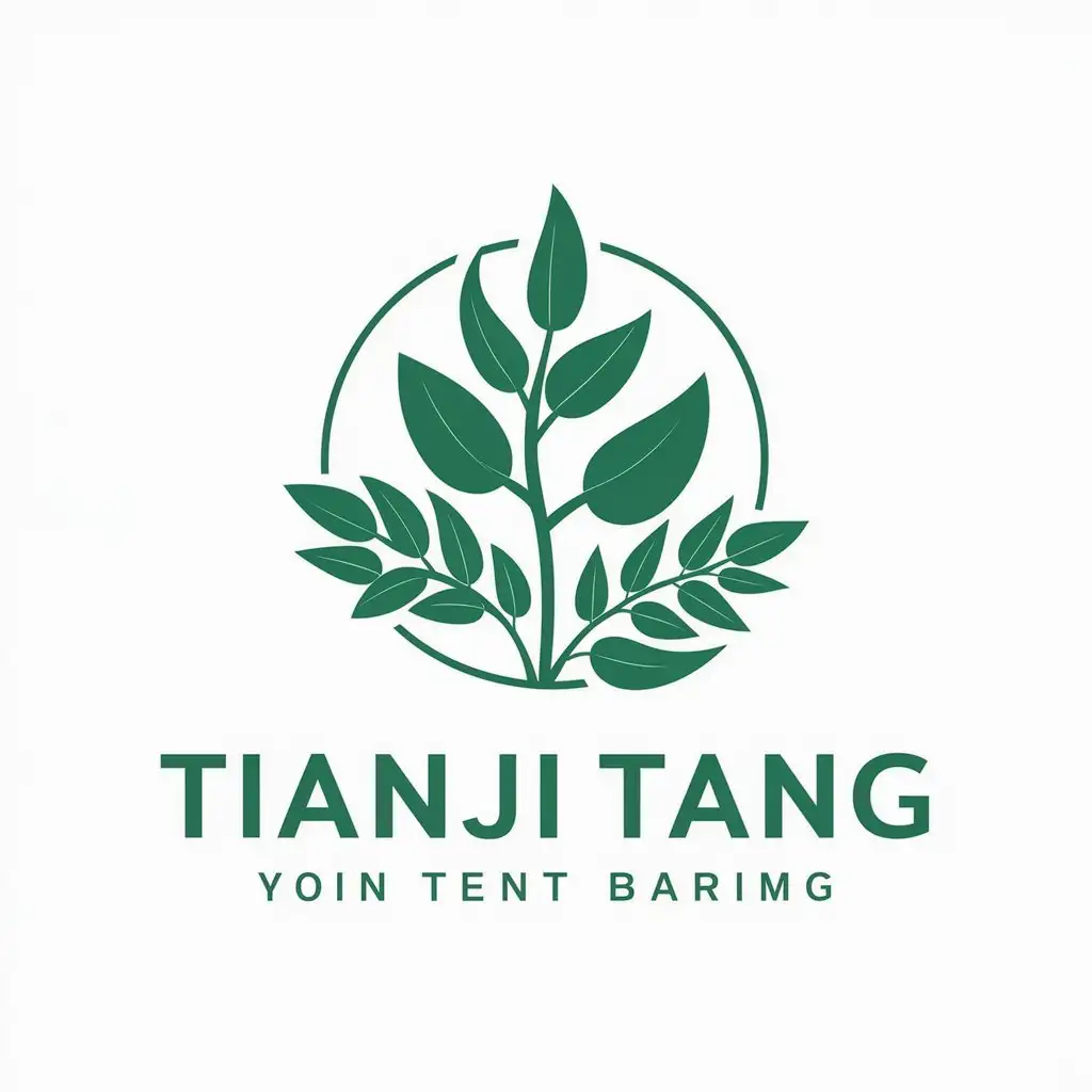 a vector logo design,with the text "Tianji Tang", main symbol:herbs,Moderate,be used in Medical Dental industry,clear background