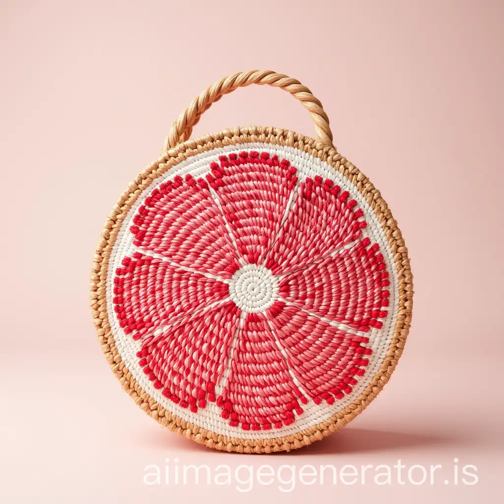 Pink-Grapefruit-Shaped-Straw-Bag-with-Sequins