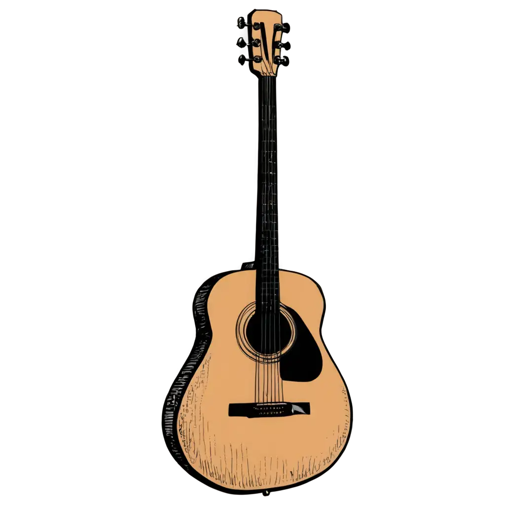 HighQuality-PNG-Image-of-a-Guitar-in-Sketch-Style-for-Versatile-Use