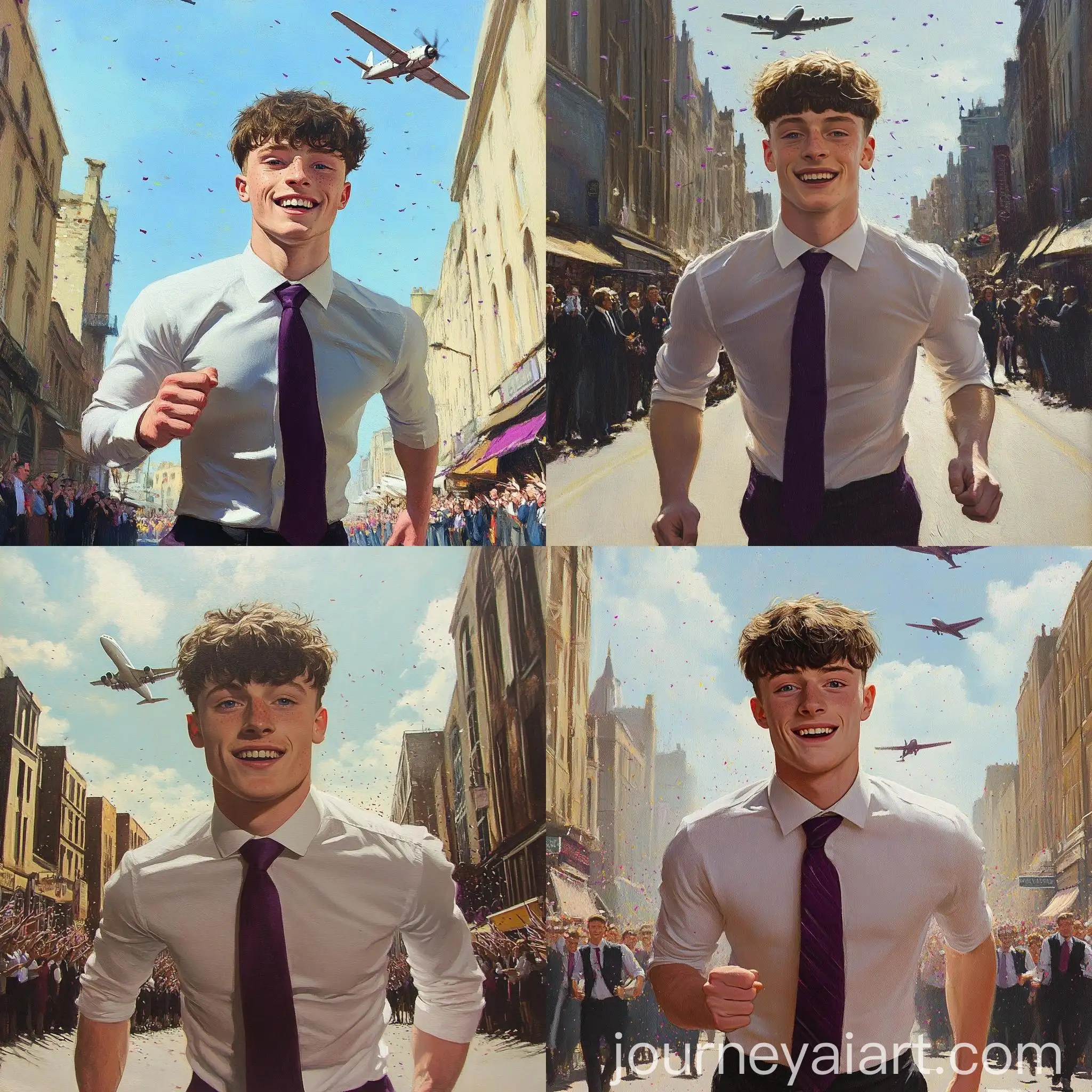 Joyful-Parade-with-Flying-Planes-on-Sunny-Day