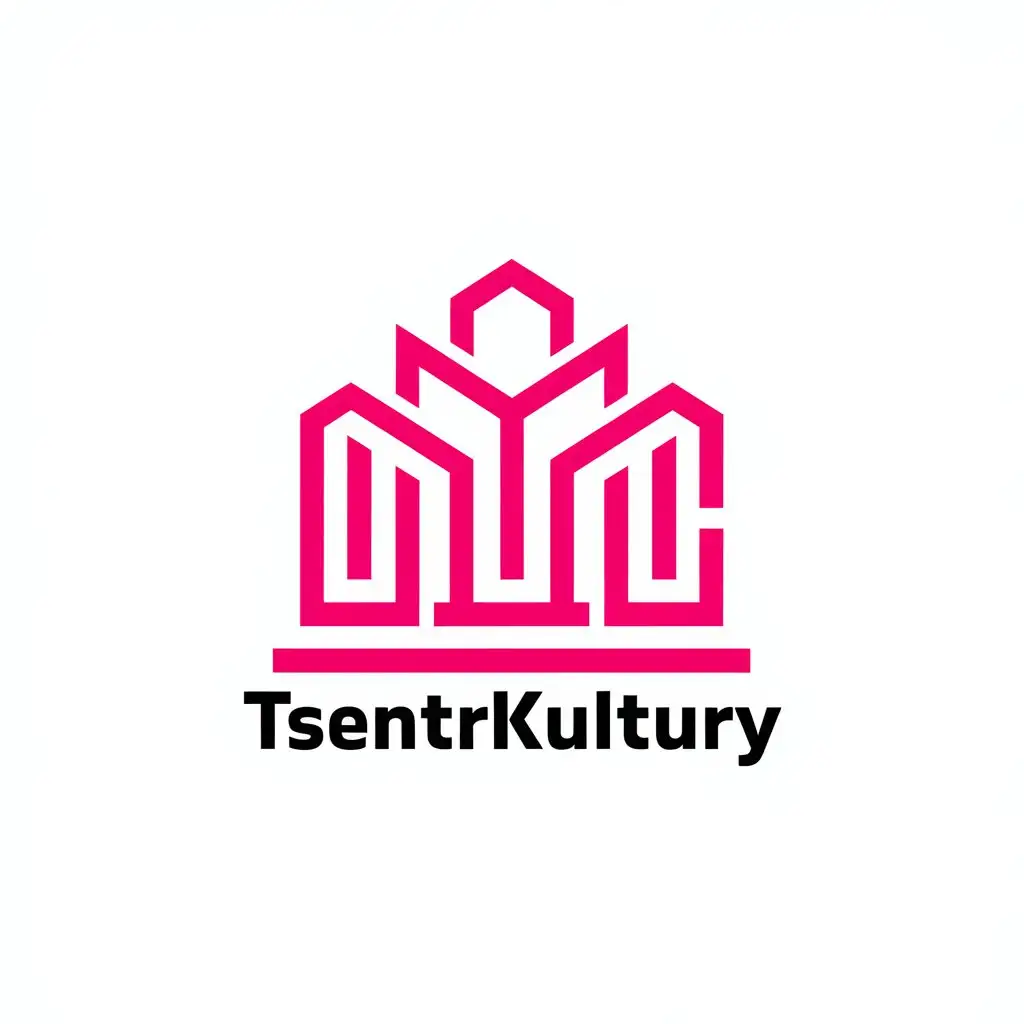 LOGO-Design-for-TsentrKultura-Pink-City-House-with-Educational-Symbolism-on-Clear-Background