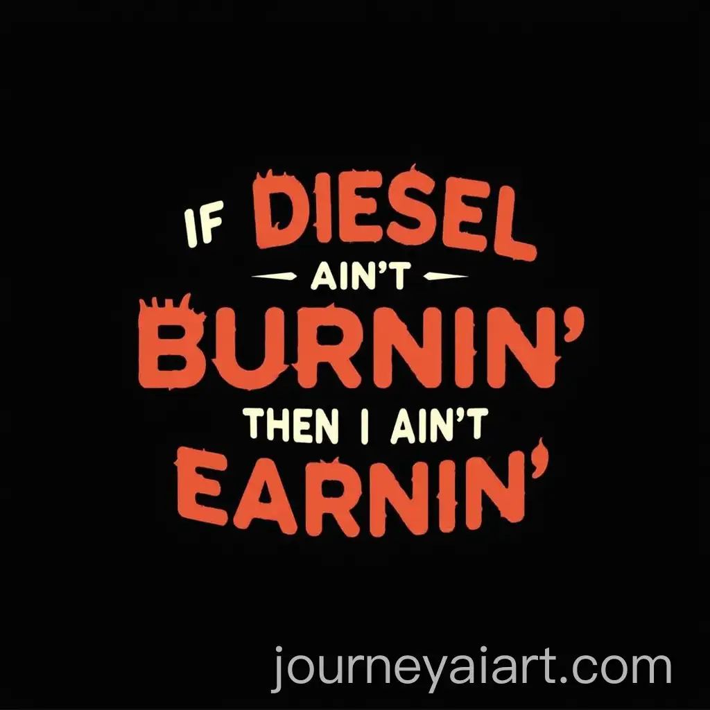 Bold-Black-TShirt-Design-with-IF-DIESEL-AINT-BURNIN-THEN-I-AINT-EARNIN-Phrase