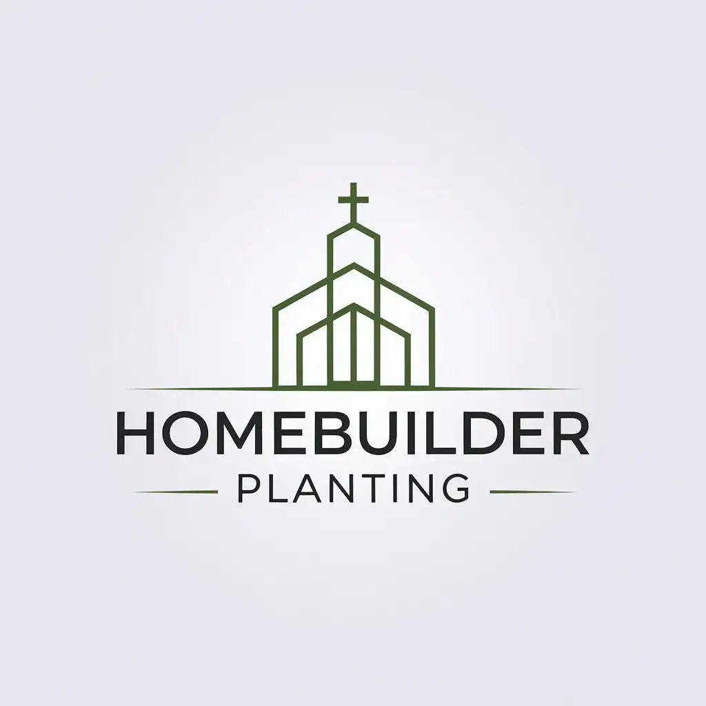 LOGO-Design-For-HomeBuilder-Planting-Minimalistic-Church-Symbol-for-Religious-Industry