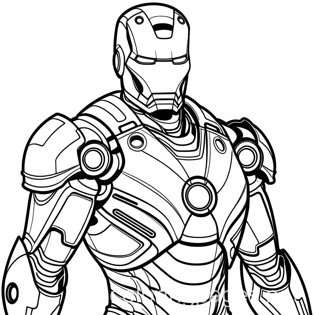 Iron-Man-Coloring-Page-with-Black-Lines-on-White-Background-for-Children