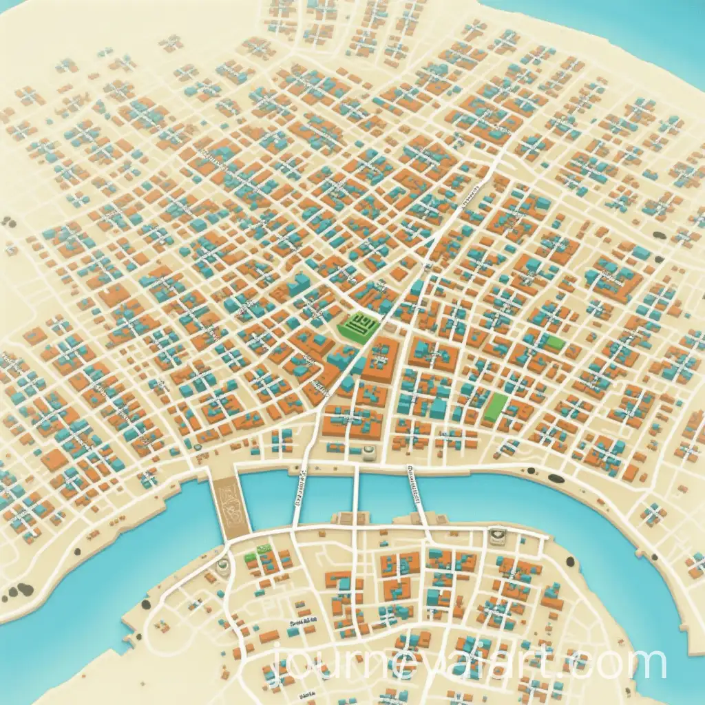 HighAI-Art-Prompt-Expansion-Town-Map-of-Bahrain-Featuring-Historical-Landmarks-and-Modern-Architecture