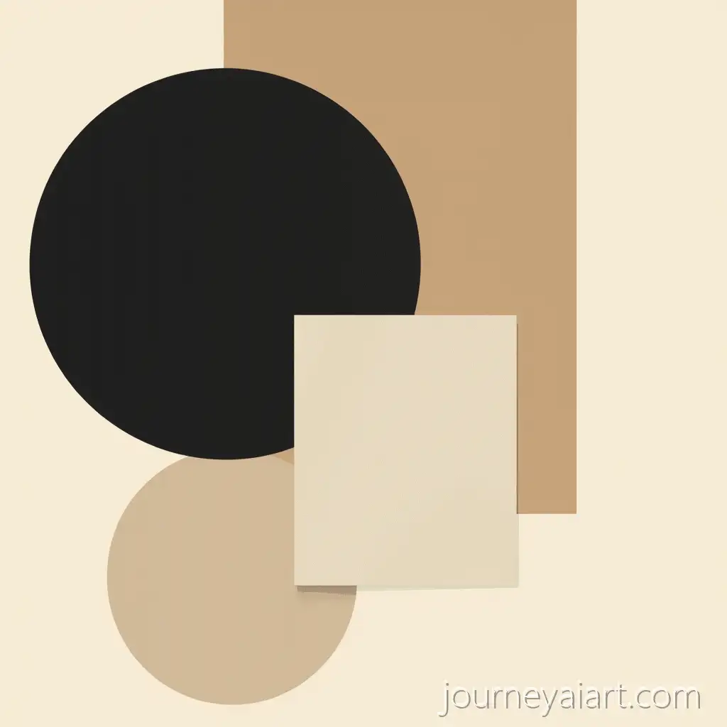 Minimalist-Geometric-Artwork-with-Black-Circle-and-Beige-Squares