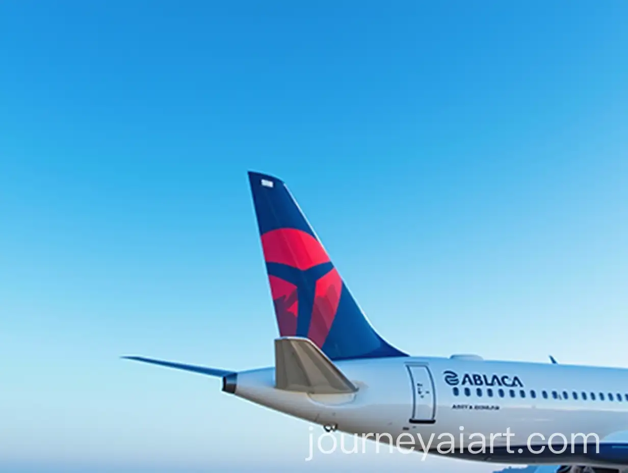 Realistic-Aircraft-Tail-with-Alaska-Airlines-Logo-Against-Clear-Blue-Sky