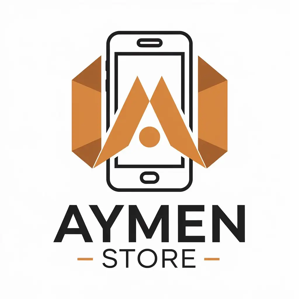 LOGO-Design-for-Aymen-Store-Smartphone-Industry-with-Phone-Symbol-and-Clear-Background