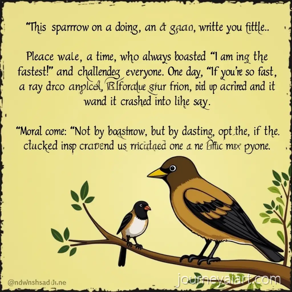 Sparrow-Boasting-and-theSparrow-Boasting-Story-Grain-Challenge-with-a-Moral