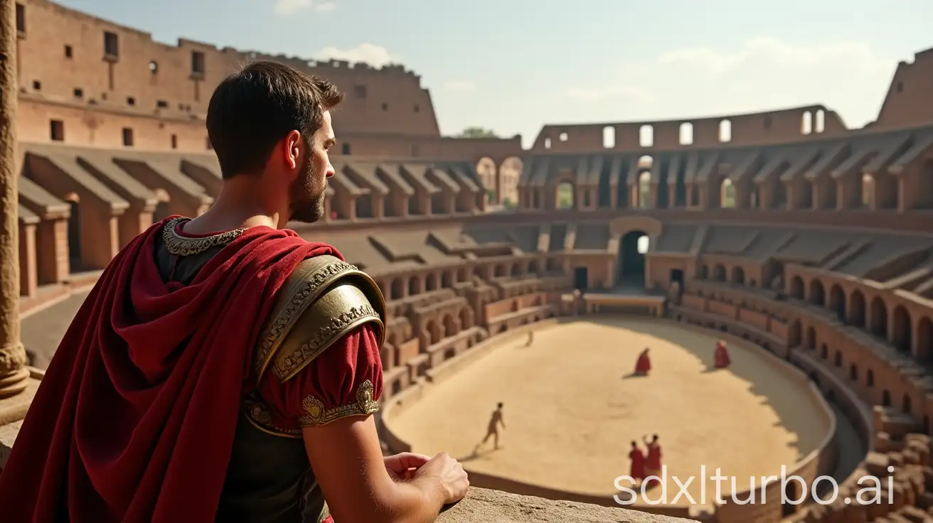 Roman-Emperor-Observing-Gladiator-Battle-in-the-Colosseum