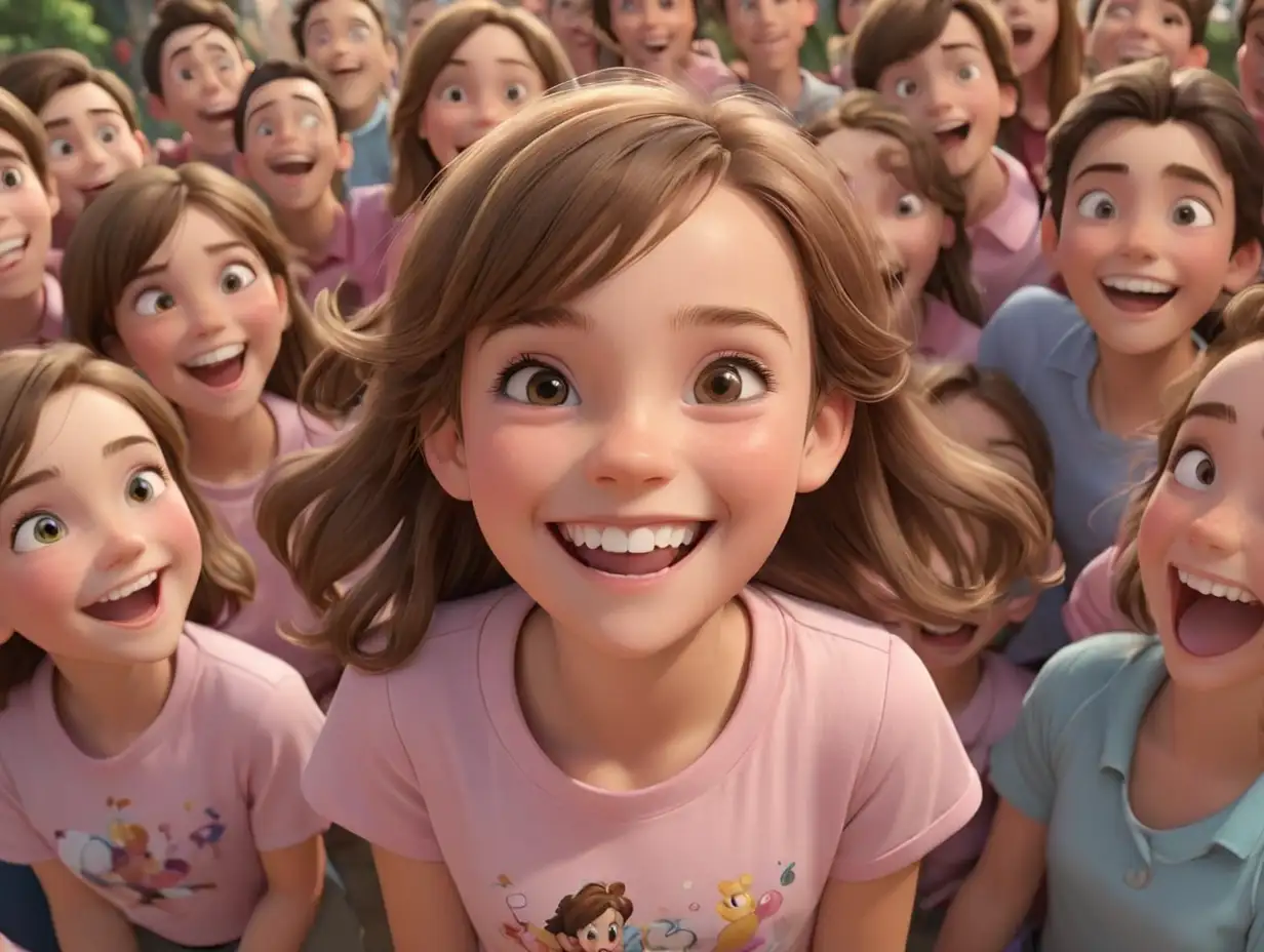 Joyful-Young-Girl-Surrounded-by-Happy-People-Disneyinspired-3D-Scene