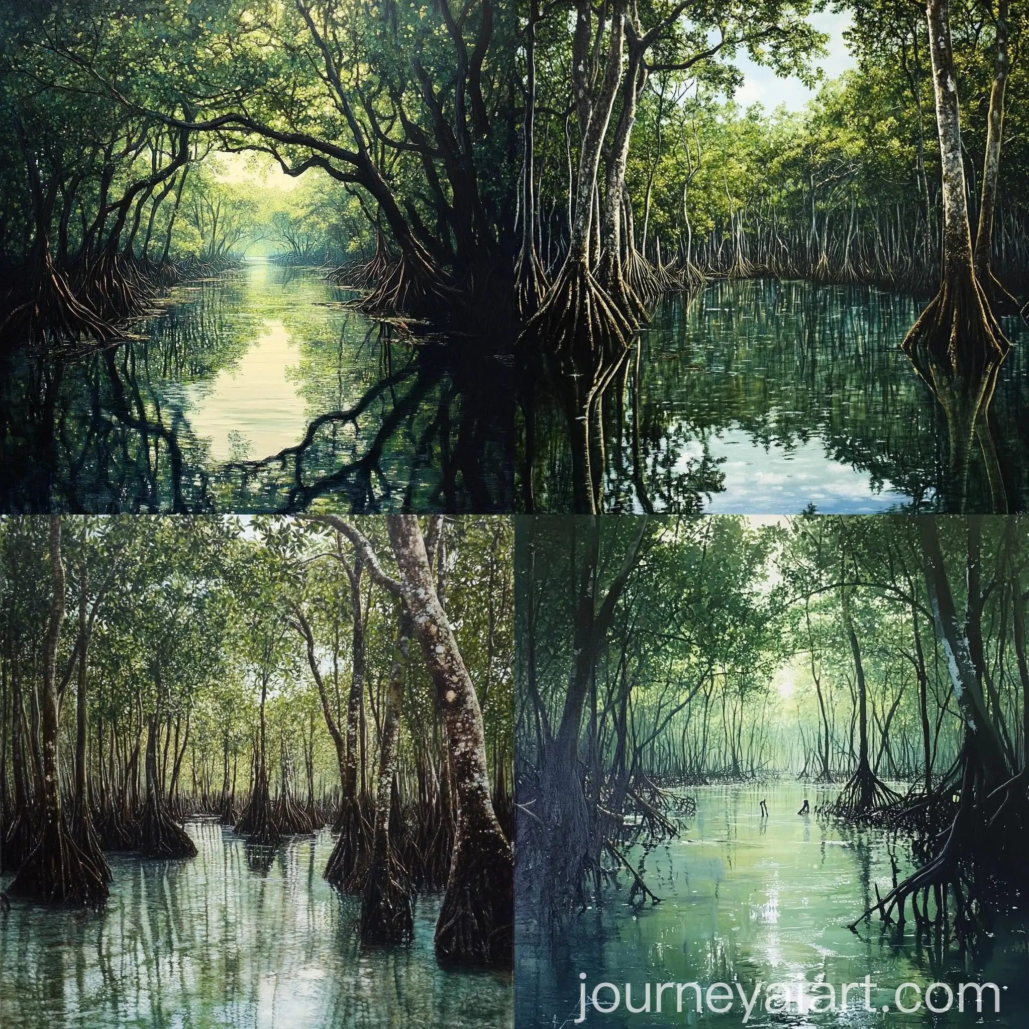 Mangrove-Forest-Landscape-with-Sunlight-Filtering-Through-Foliage