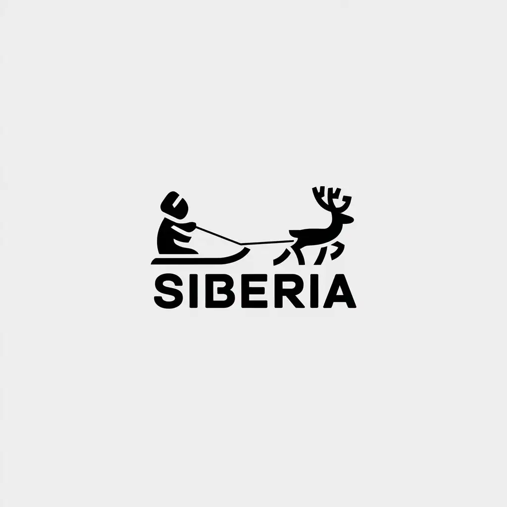 LOGO Design for Siberia Minimalistic Chukcha in Sleds with Reindeer Theme for Travel Others Industry