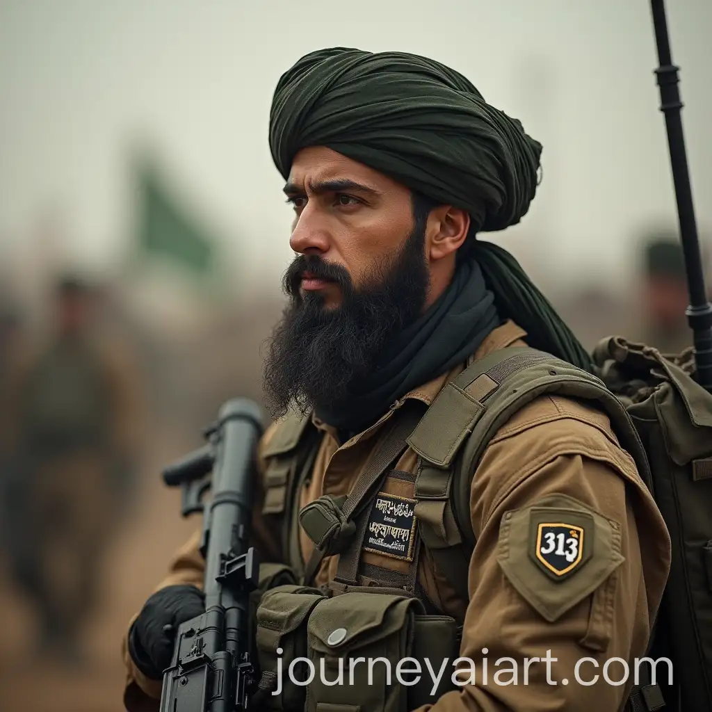 Turbaned-Soldier-in-Imam-Mahdis-Army-with-Number-313