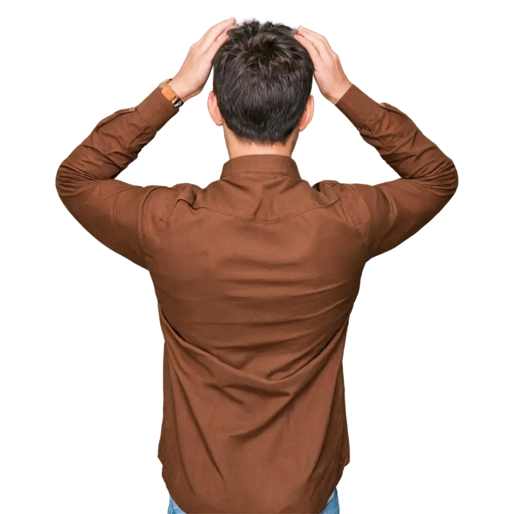 Confused-Man-Back-View-with-Hand-on-Head-HighQuality-PNG-Image-for-Various-Applications