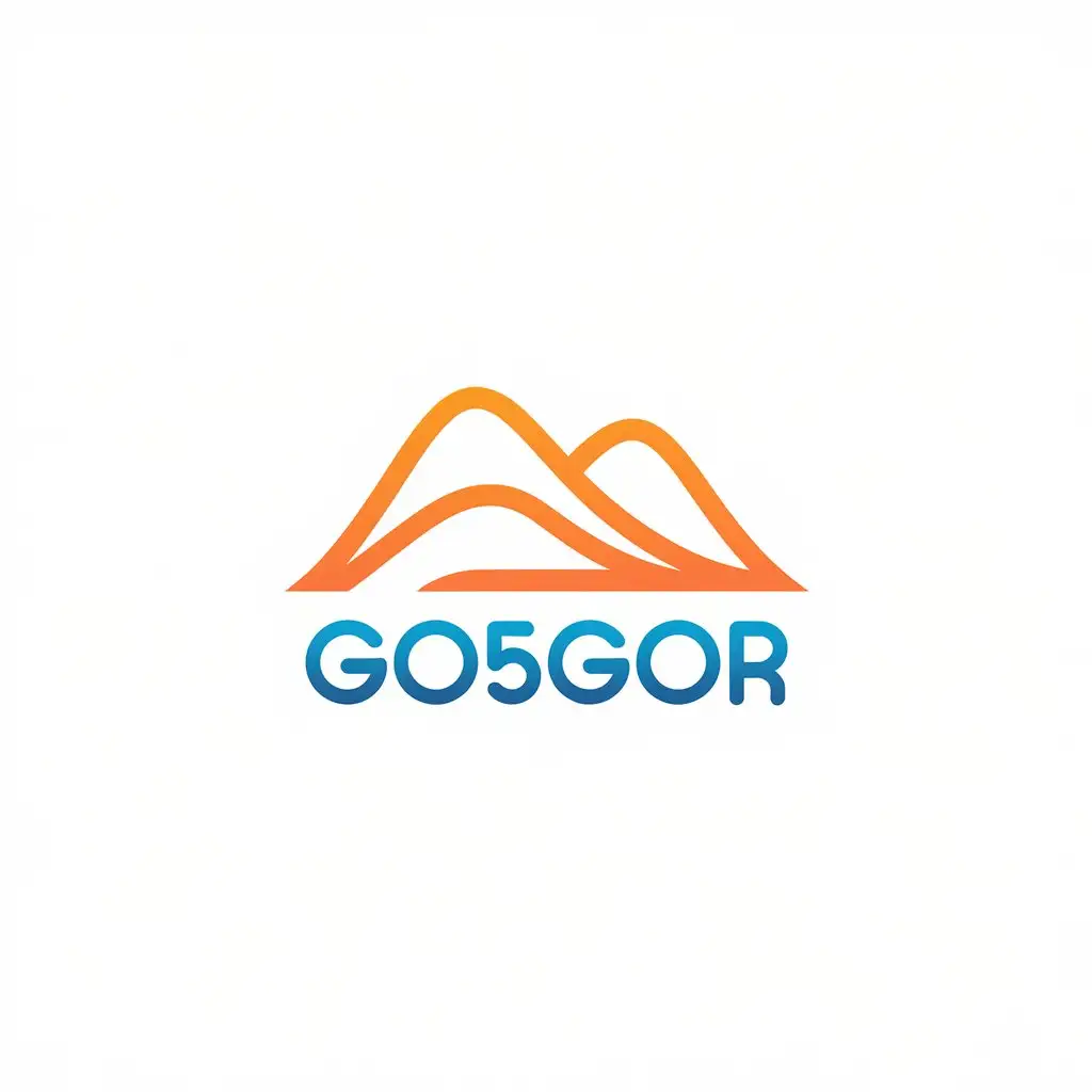 a vector logo design,with the text "Go5gor", main symbol:Mountains,Minimalistic,clear background