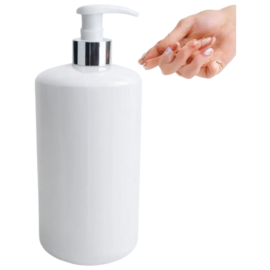 500-ml-Shampoo-Bottle-with-White-Body-and-Silver-Dispenser-PNG-HighQuality-Image-for-Versatile-Use