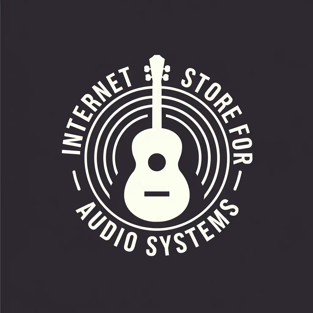 LOGO-Design-For-Internet-Store-for-Audio-Systems-Guitar-Symbol-in-Minimalistic-Style