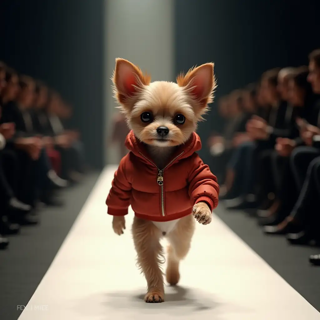 Anthropomorphic-Dwarf-Dog-Struts-Down-the-Catwalk-in-Balenciaga-Fashion