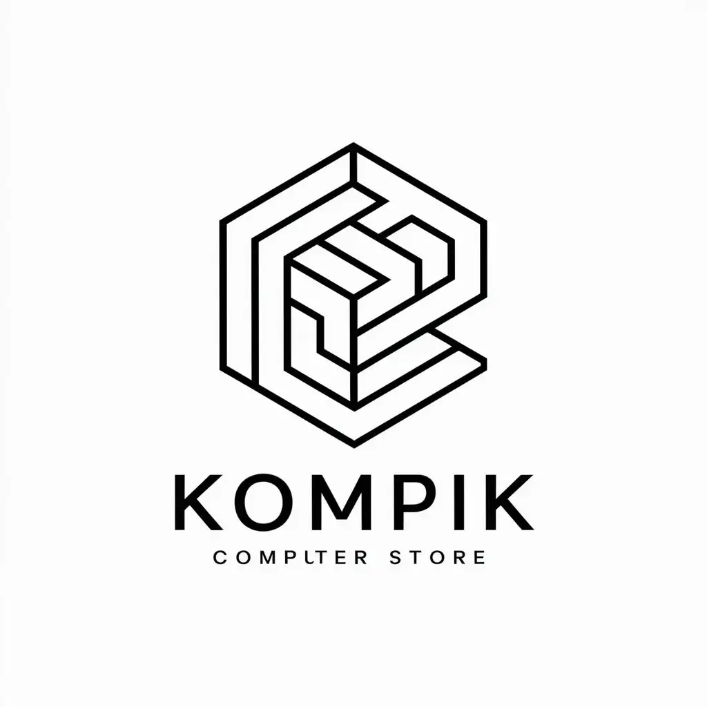 a vector logo design,with the text "KOMPIK", main symbol:Computer,complex,be used in Computer store industry,clear background