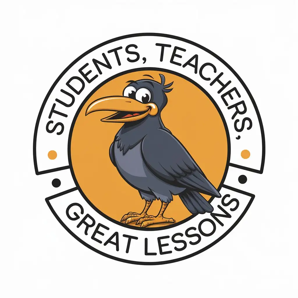 LOGO Design For Education Crow Theme with Students and Teachers Motif