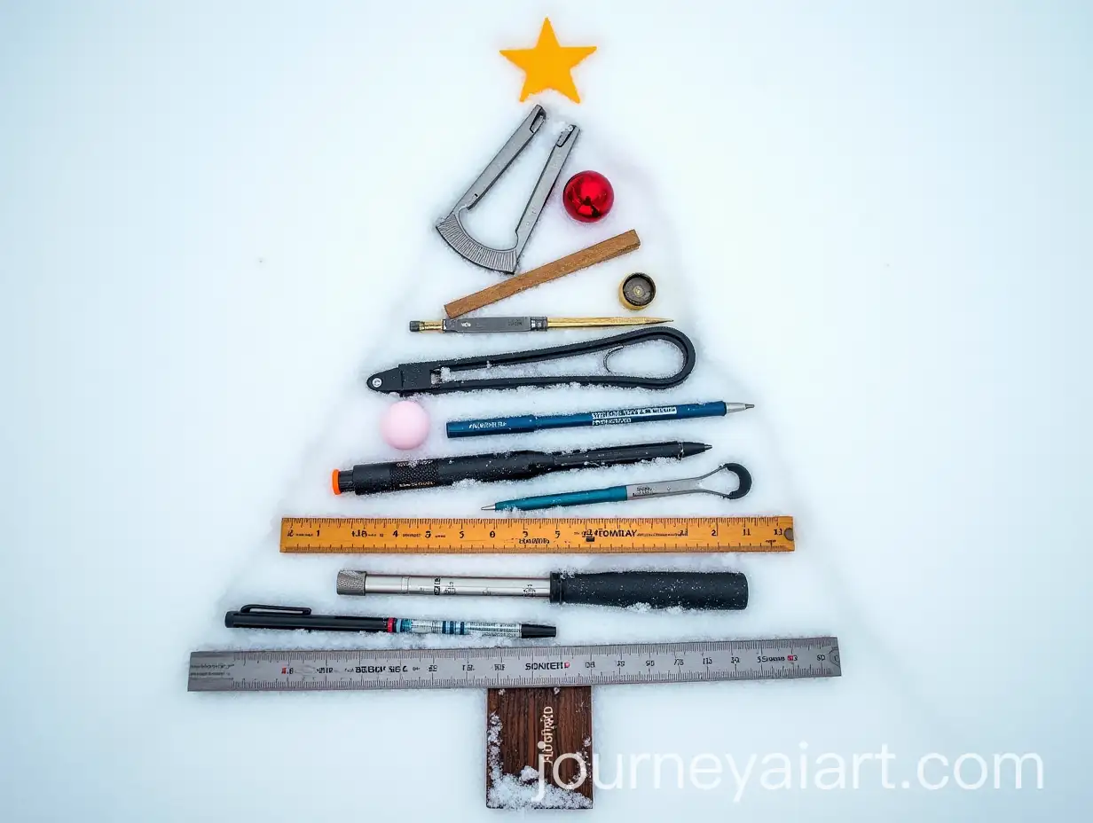 Architectural-Tools-Shaped-into-a-Christmas-Tree-for-New-Year-Greeting