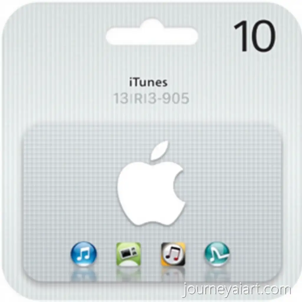 Elegant-10-iTunes-Gift-Card-with-Apple-Logo-and-Digital-Icons