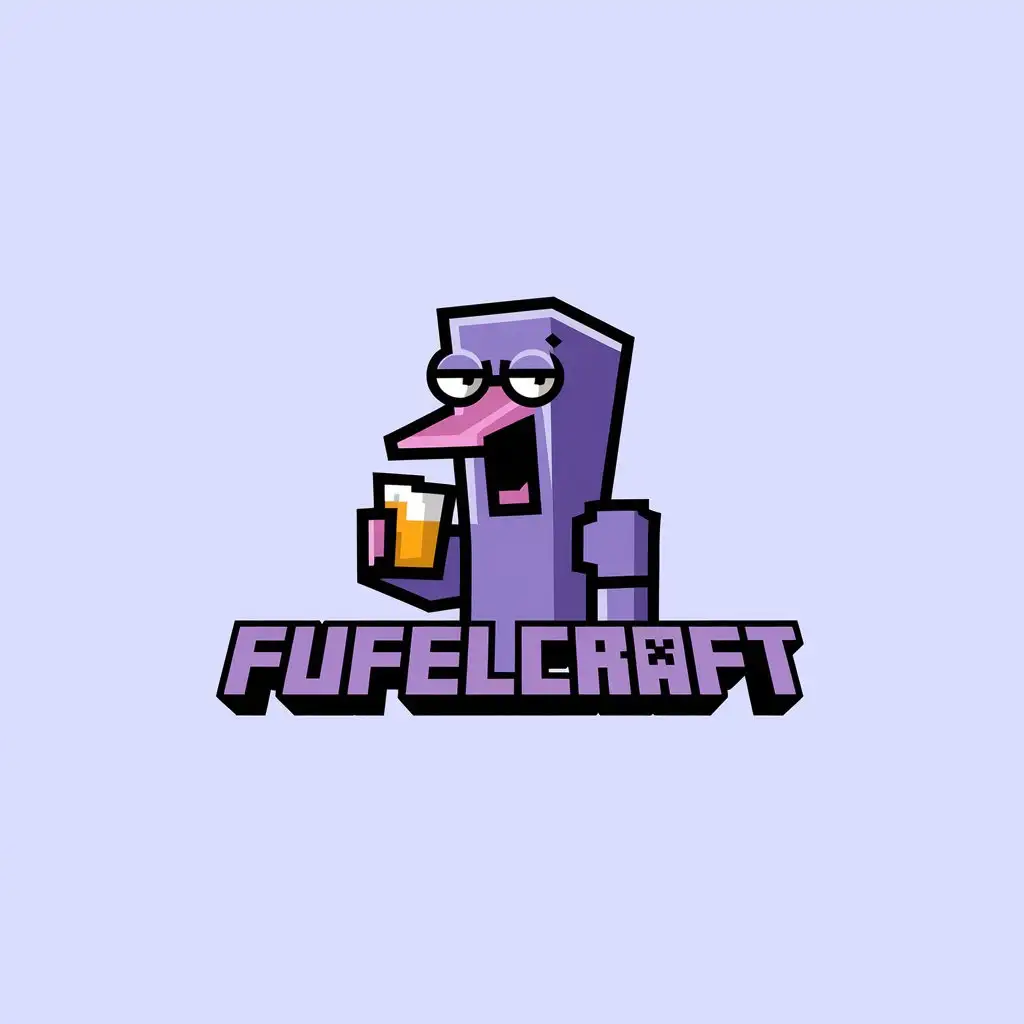 LOGO Design for FUFELCRAFT Perry Platypus Mascot with MinecraftInspired Aesthetic