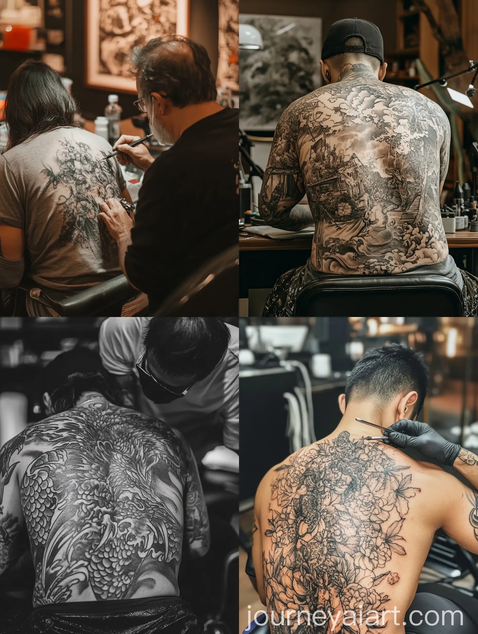 Tattoo-Artist-Detailing-Back-Tattoo-Design