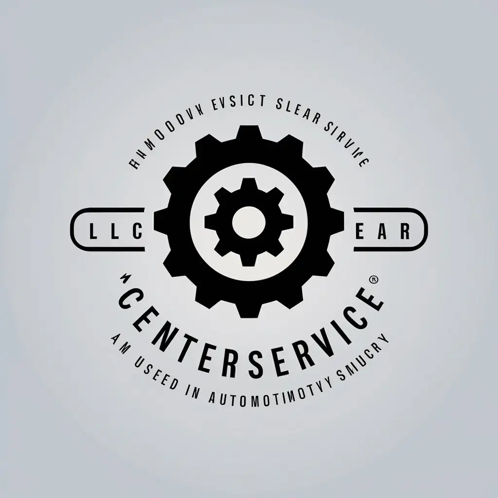 LOGO-Design-For-CenterService-LLC-Gear-Symbol-for-Automotive-Industry