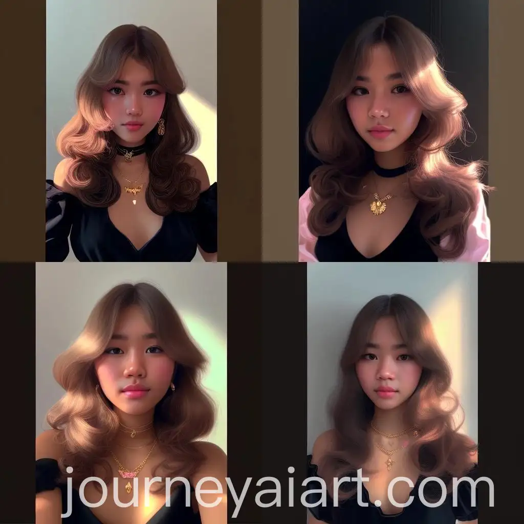Dark-Aesthetic-80s-Anime-Woman-with-Layered-Brown-Hair-and-Shell-Necklace