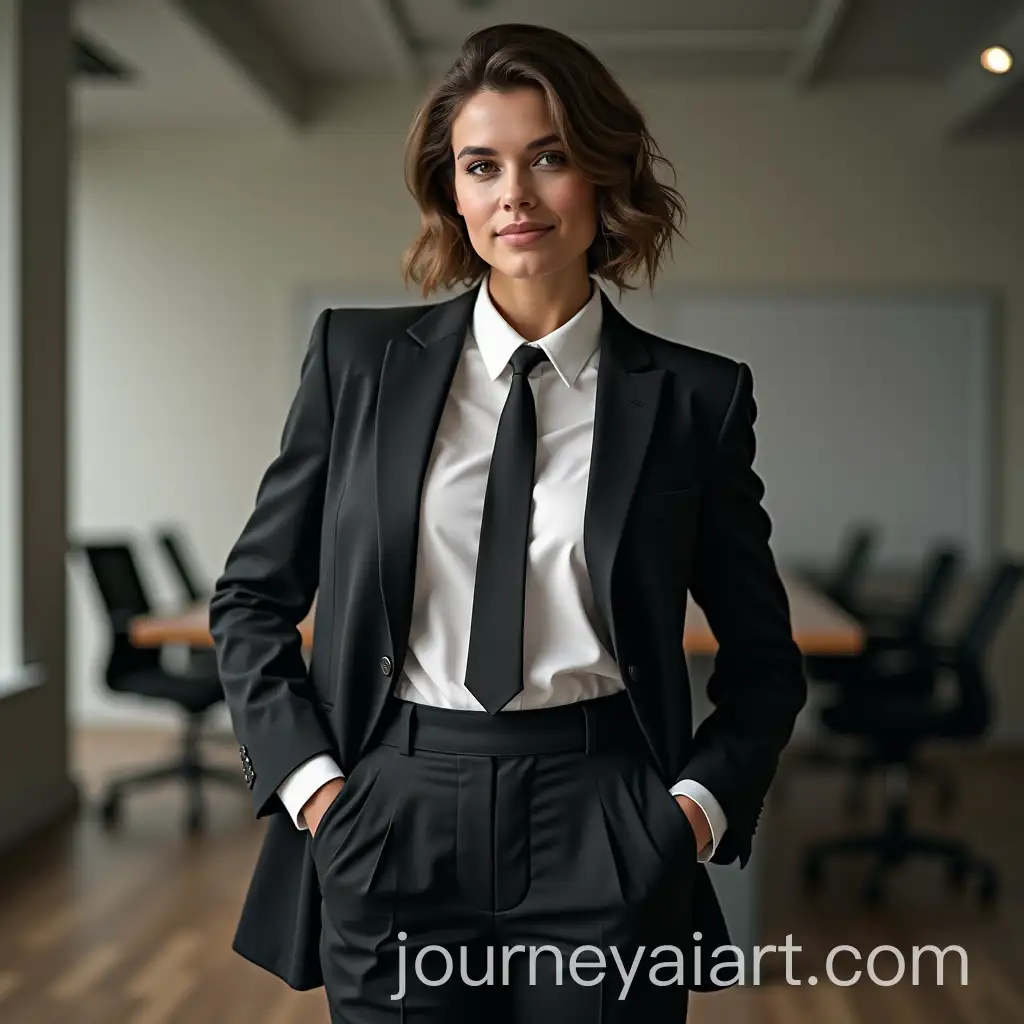 Powerful-Female-Boss-in-Oversized-Suit-and-Masculine-Pose-in-Office