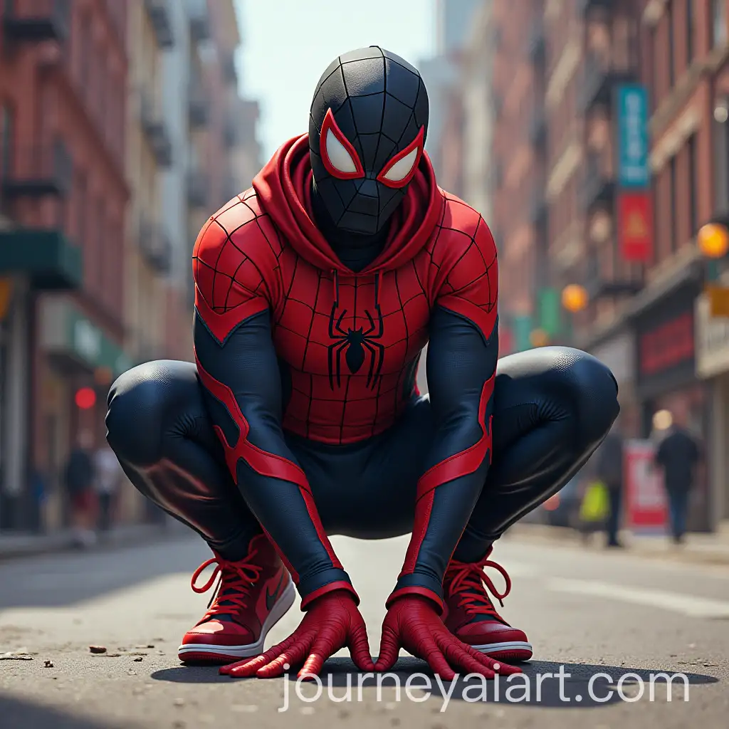 Miles-Morales-as-SpiderMan-Sporting-Jordan-1-Sneakers
