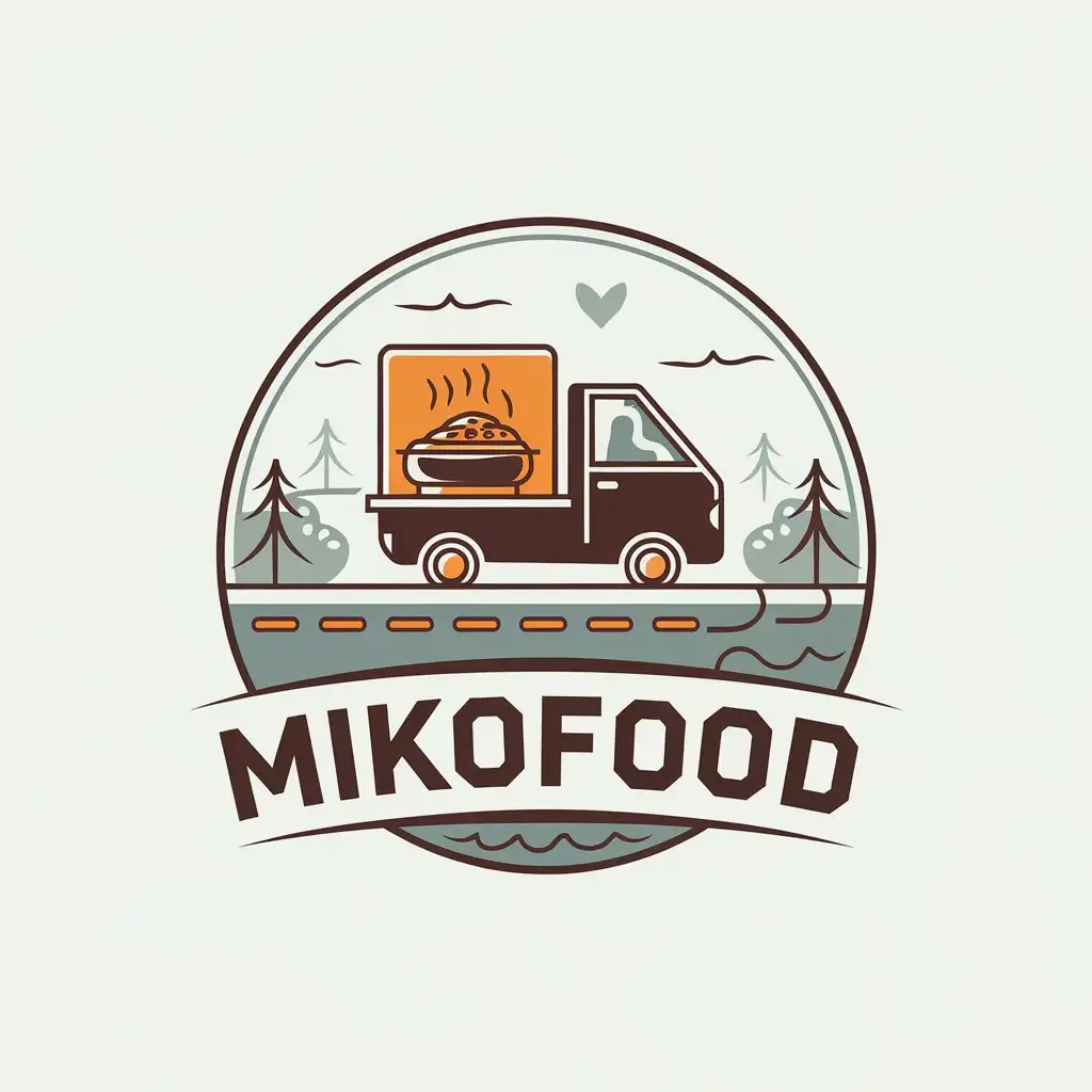 a vector logo design,with the text "MikoFood", main symbol:Delivery of food products,Moderate,be used in Restaurant industry,clear background