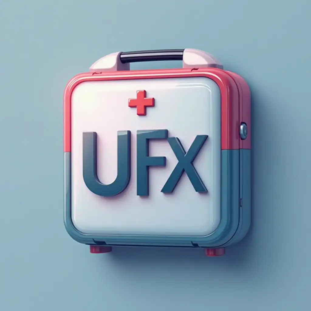 make me an icon for a med kit with a UFX text embedded in the logo