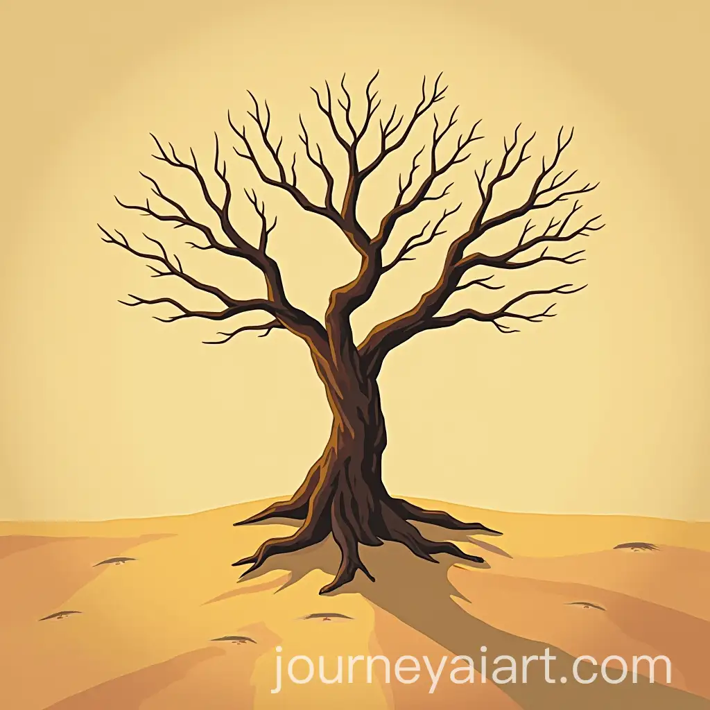 Fantasy-TopDown-View-of-a-Lone-Bare-Tree-in-a-Giant-Desert-Landscape